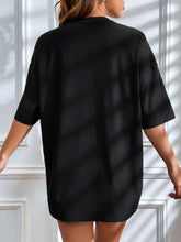 EZwear Building & Slogan Graphic Drop Shoulder Tee